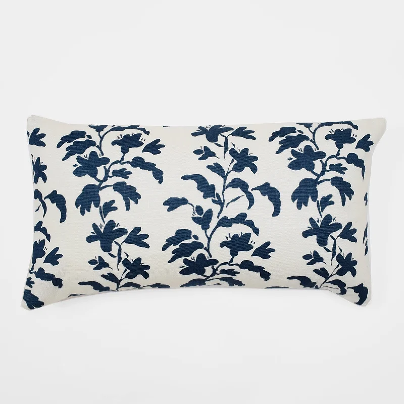 Navy Vine Lumbar Pillow