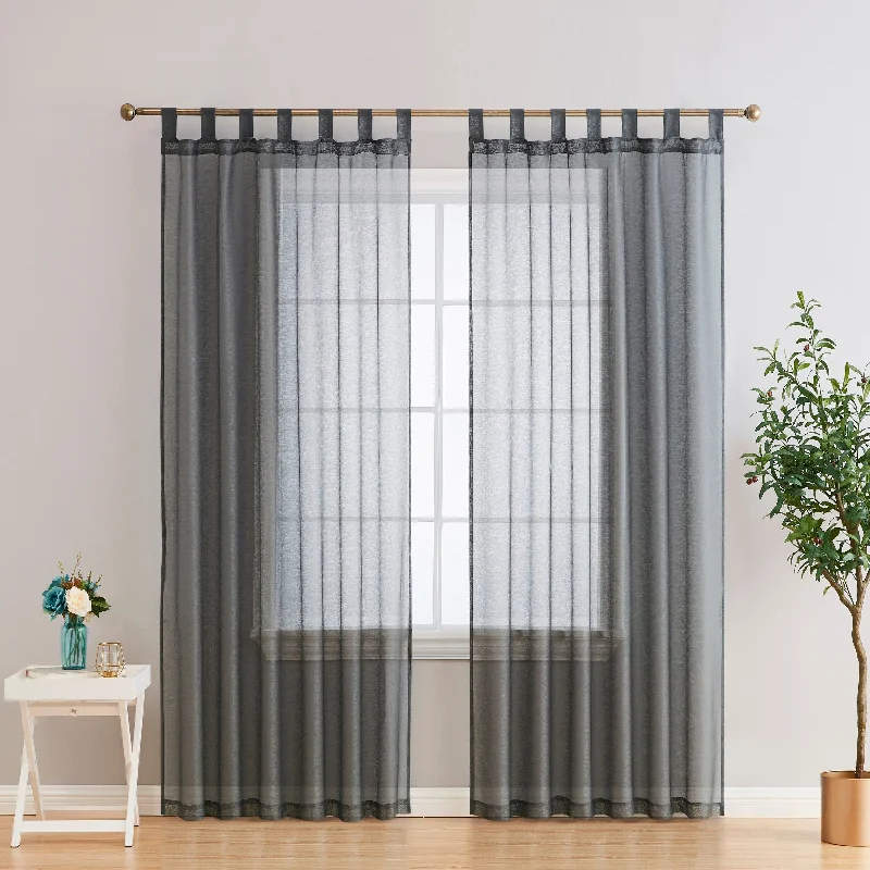 Addison Semi-Sheer Tab Top Curtain Panels