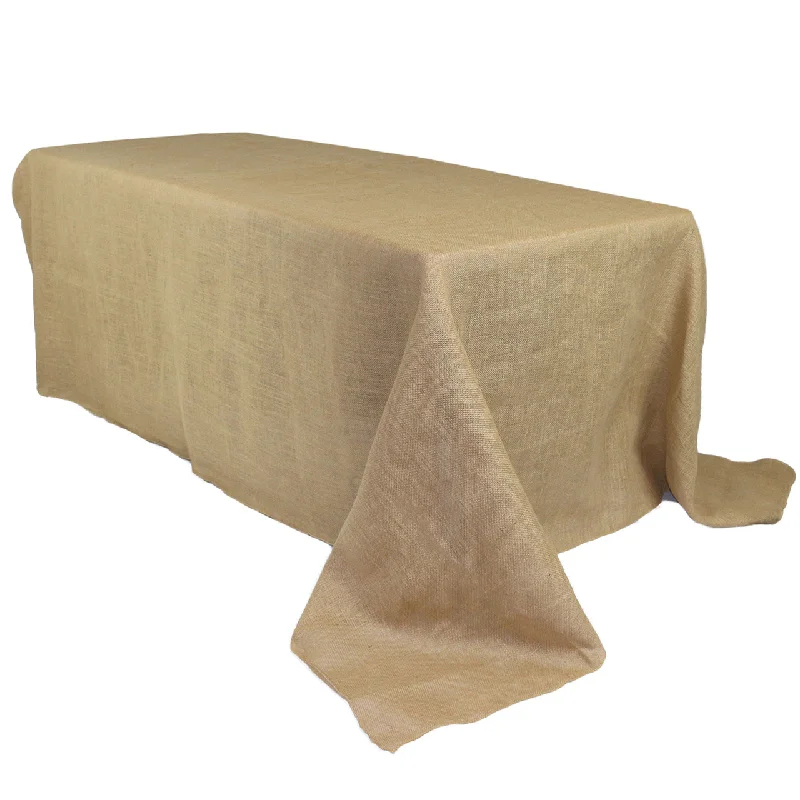 90 x 132 Inch Rectangular Burlap Tablecloth