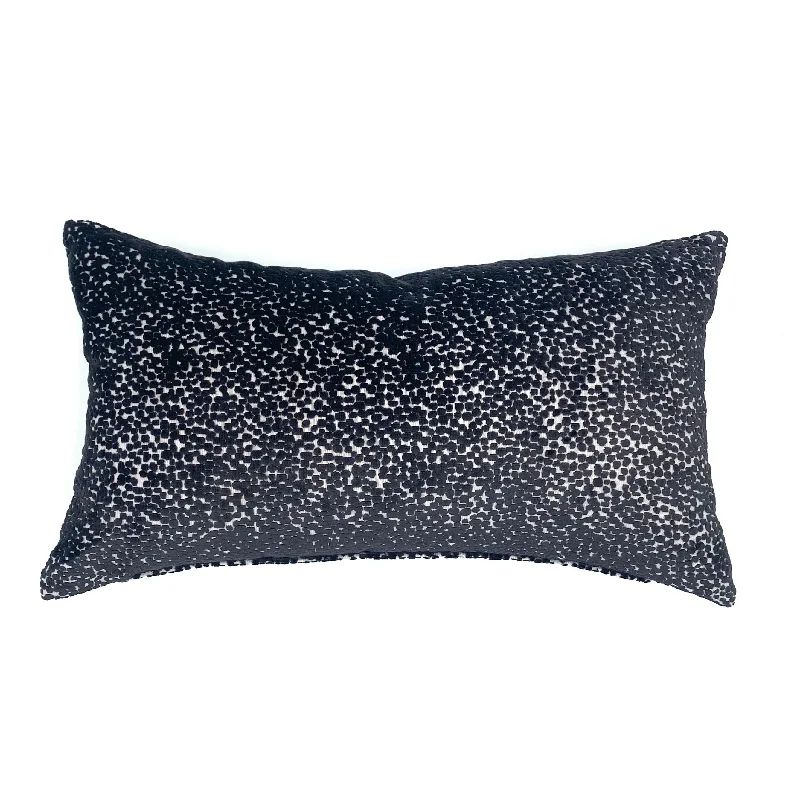 Black Speckled Lumbar Pillow Cover 11x21