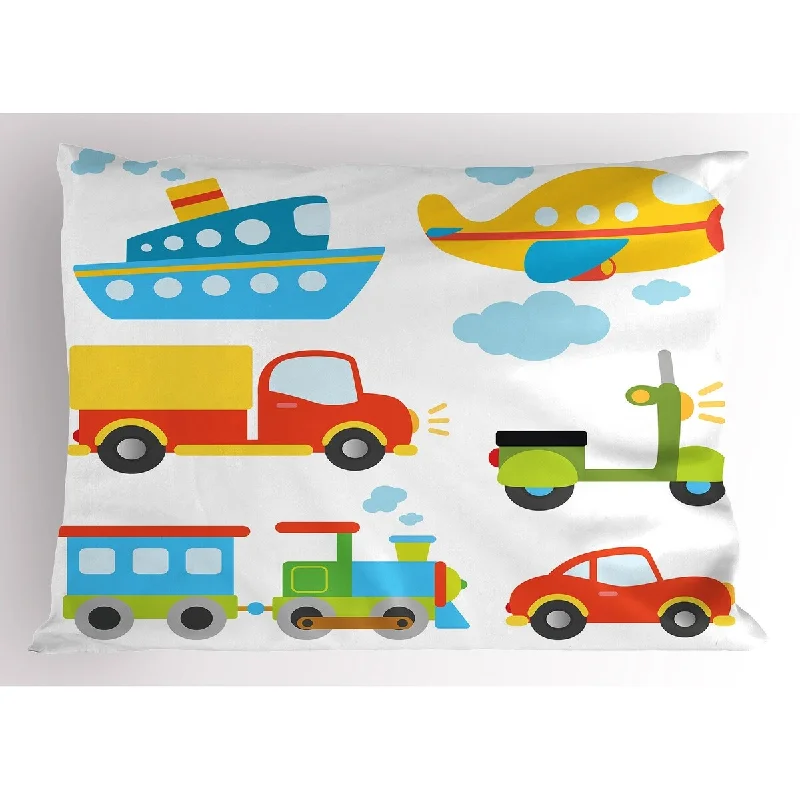 Ambesonne Cartoon Pillow Sham, Decorative Standard Size Printed Pillowcase