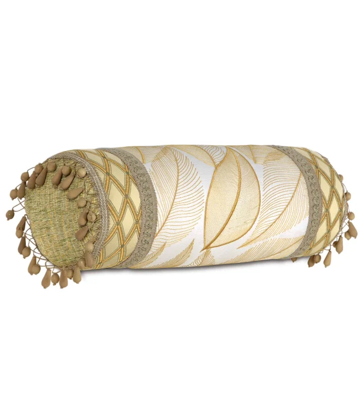 Augustus Gold Coast Silk Bolster Cover 9Dx24