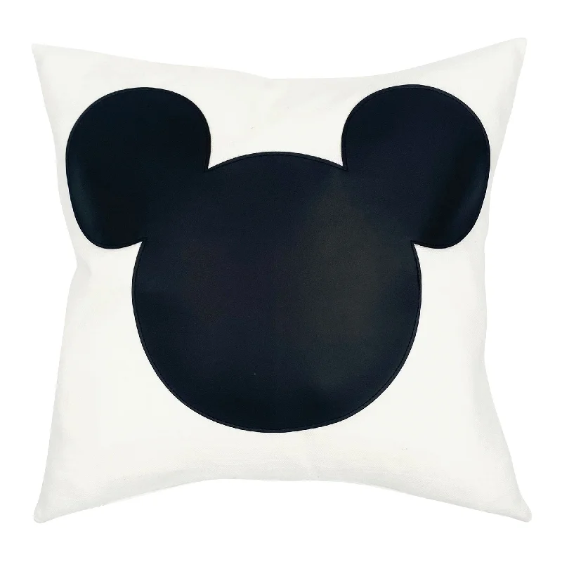 Black & White Novelty Mouse Throw Pillow Cover 16x16