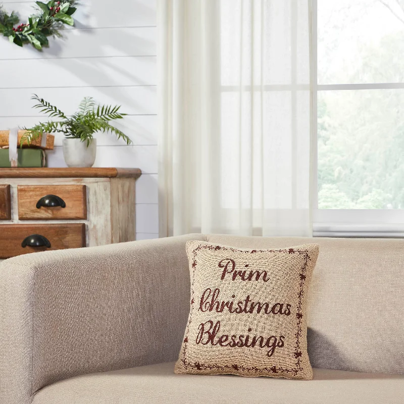 Gable Prim Christmas Blessings Pillow 12x12