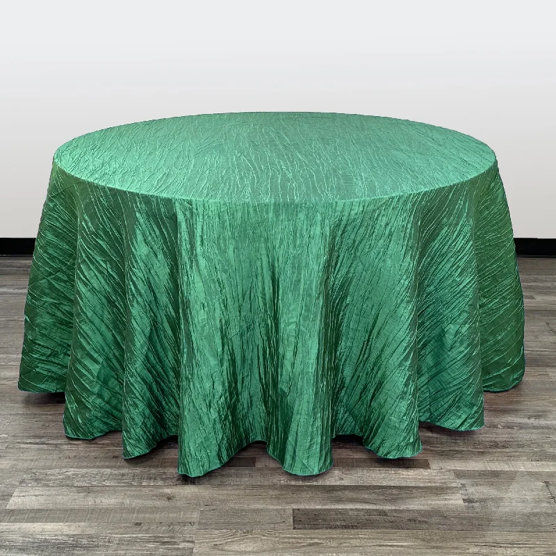 120 Inch Round Crinkle Taffeta Tablecloth Hunter Green