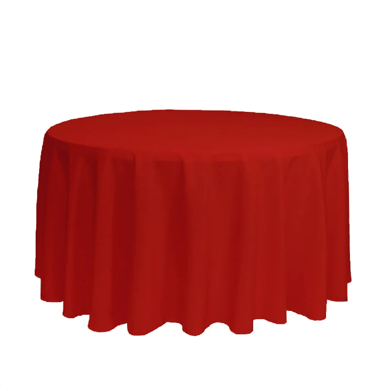 120 inch Polyester Round Tablecloth Red