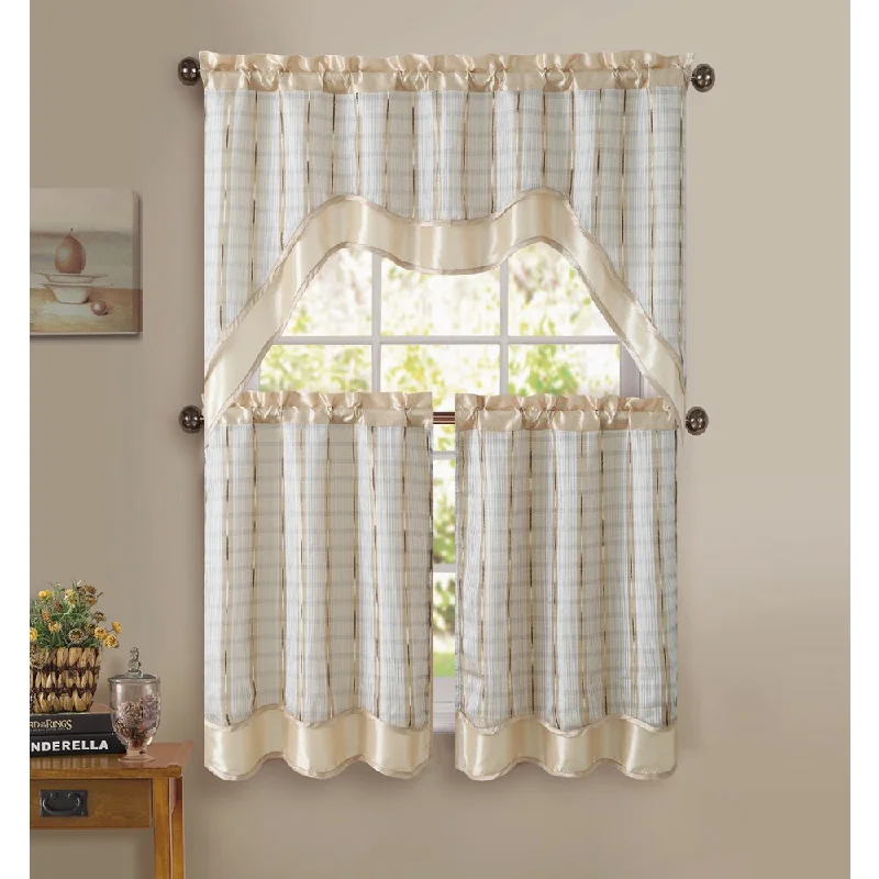 VCNY Sabrina 3-piece Kitchen Curtain Set