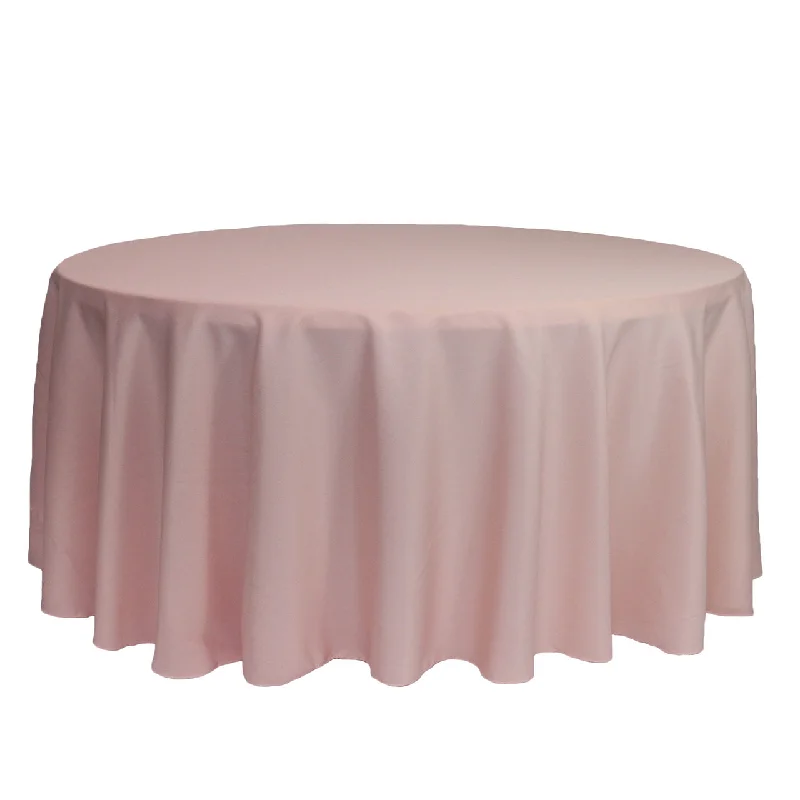 132 inch Polyester Round Tablecloth Blush