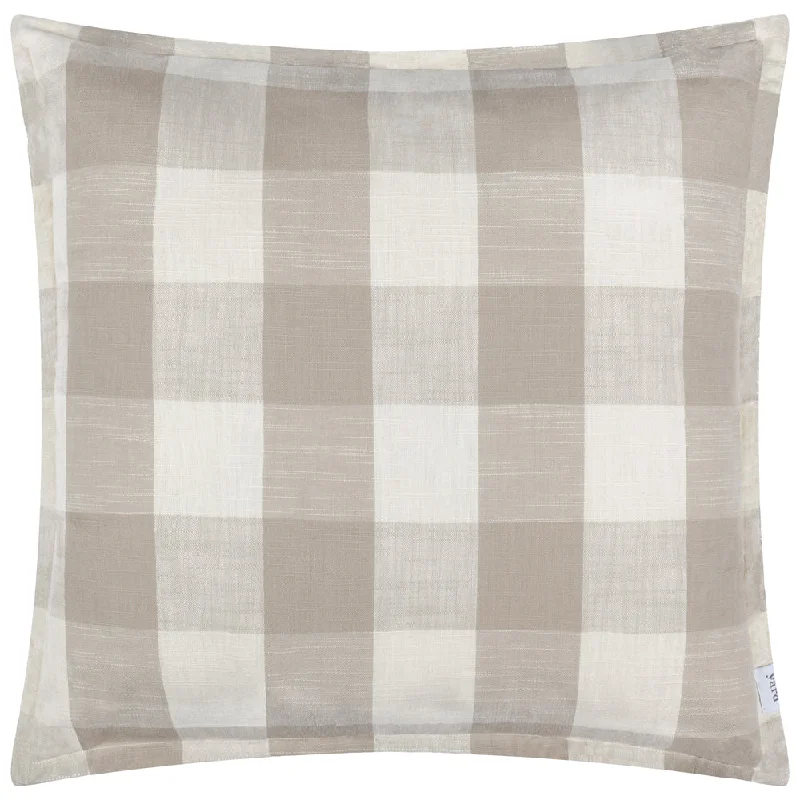 Chesil Check 100% Cotton Outdoor Cushion Natural