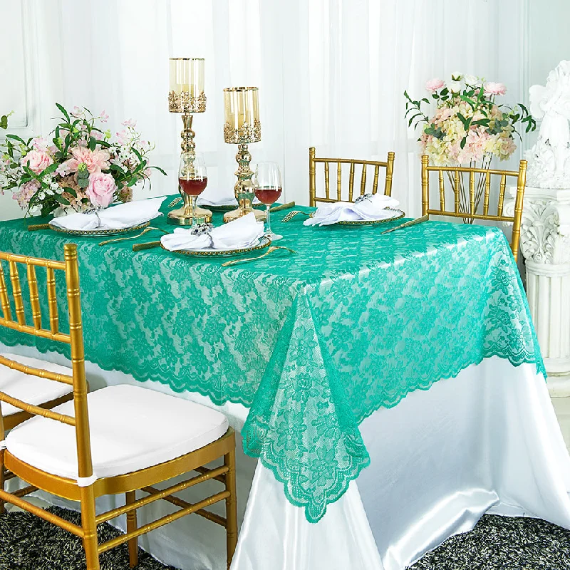 54"x108" Rectangular Caspari Lace Tablecloth/Table Overlay Topper - Jade (1pc)