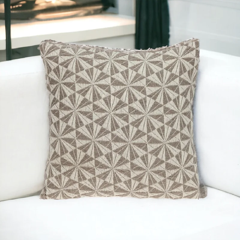 Pale Brown Pinwheels Throw Pillow