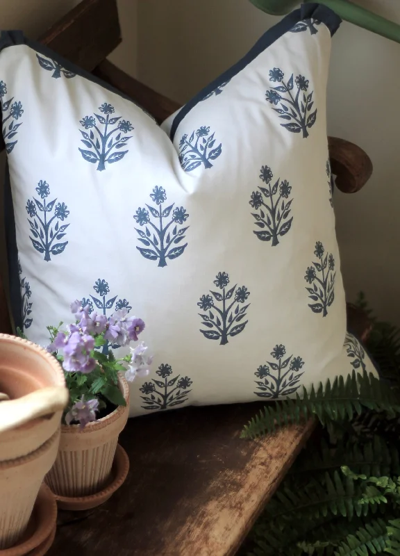 Emma Pillow Covers in Wedgewood with Linen Flange | 3 Sizes