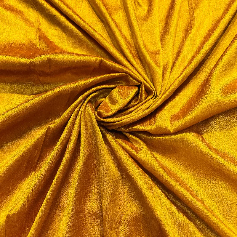 Mustard Yellow Solid Raw Silk Fabric