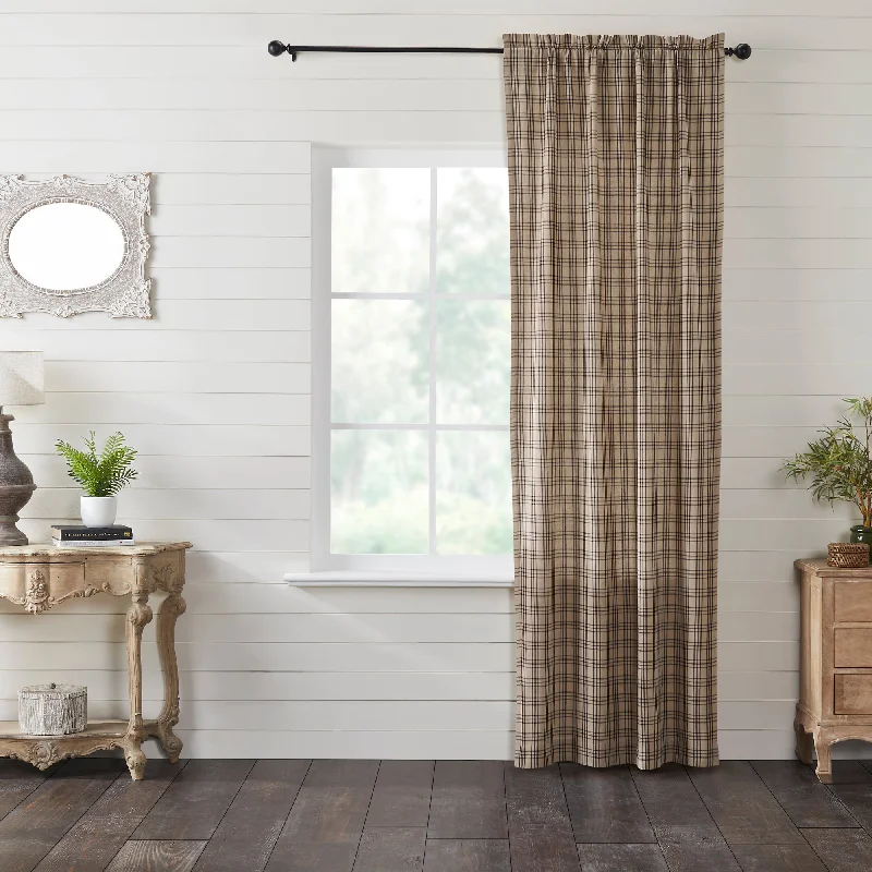 Sawyer Mill Charcoal Plaid Panel Curtain 96"x40" VHC Brands