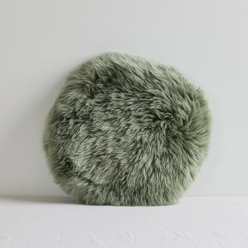 Sheepskin Seat Cushion - Sage - 40cm