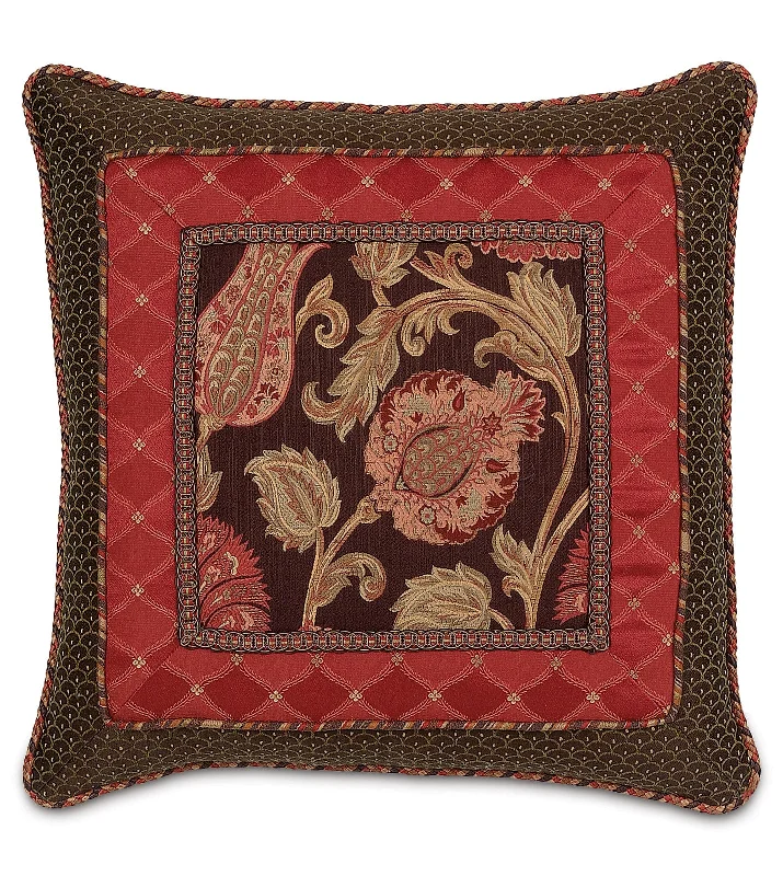 Hayworth Border Collage Throw Pillow Cover 24x24