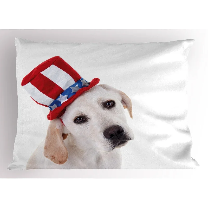 Ambesonne 4th of July Pillow Sham, Decorative Standard Size Printed Pillowcase