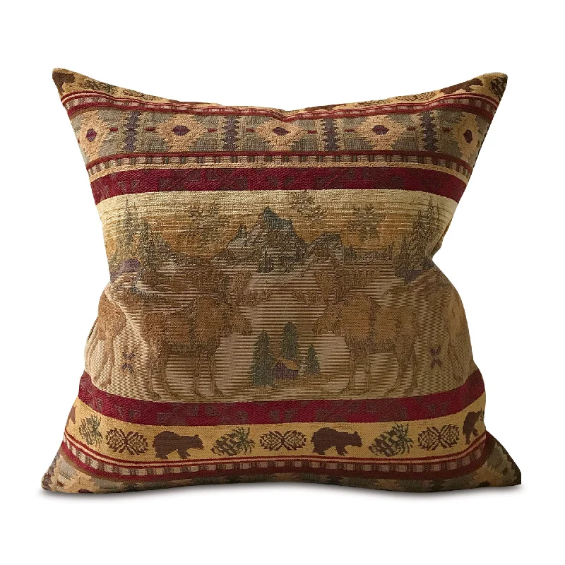 Balsam Moose Lodge Throw Pillow Cover 24x24