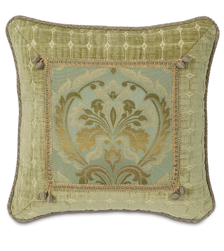 Jasmine Damask Throw Pillow Cover 16x16