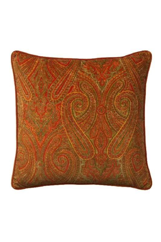 Red Paisley Patterned Cushion | Andrew Martin Bonfire