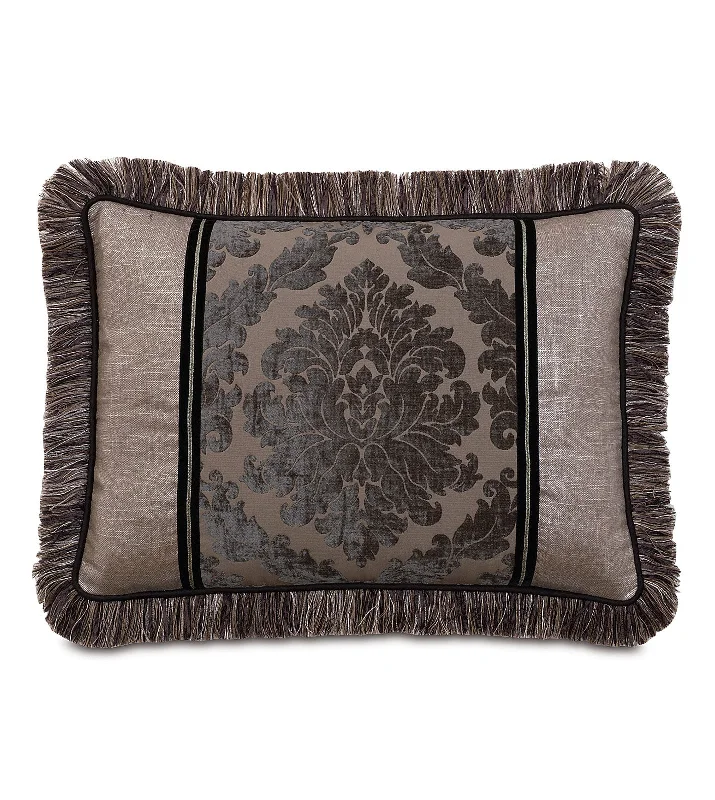 Isadora Damask Lumbar Pillow Cover 16x22