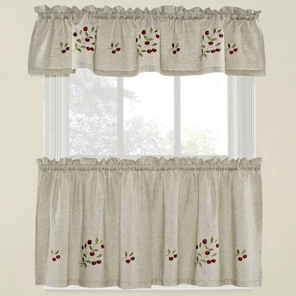 Bowl Of Cherries Curtain Tier Set