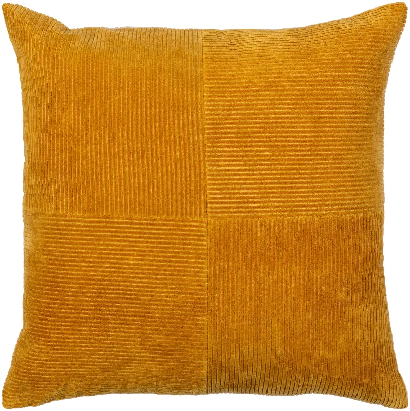 Corduroy Orange Quarters Pillow