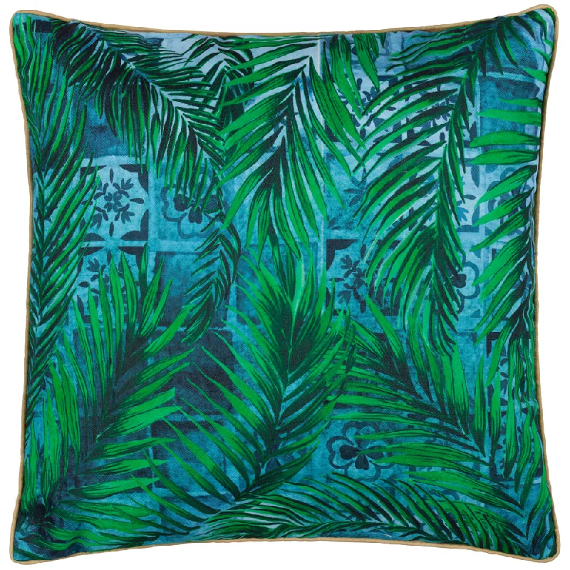 Majorelle Palm Outdoor Cushion Azure