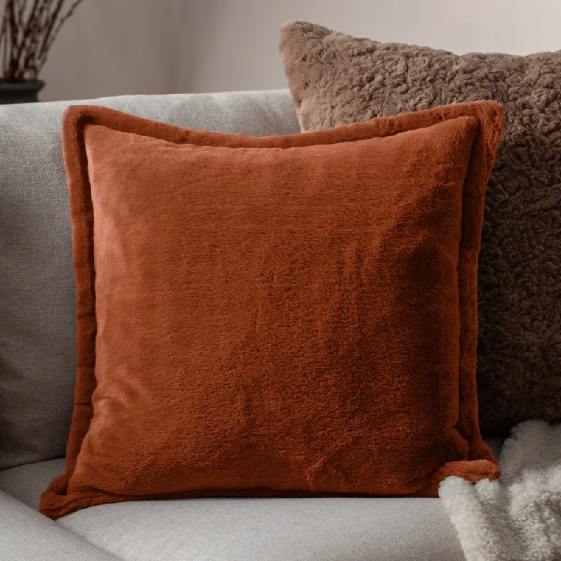 Kallu Faux Fur Cushion Rust