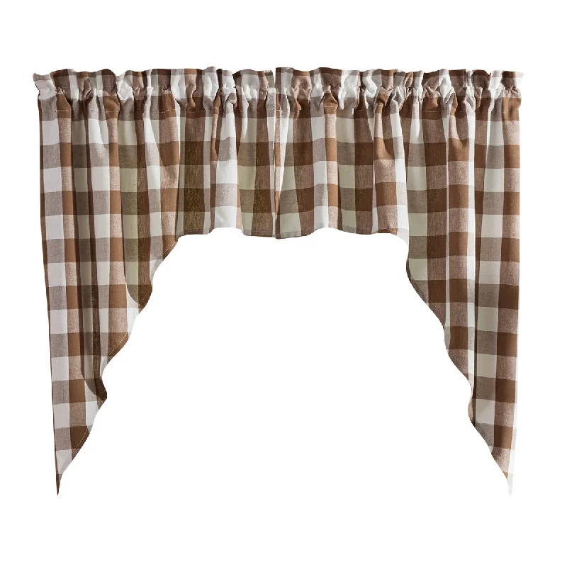 Wicklow Check Brown & Cream Swags - 72x36 Park Designs