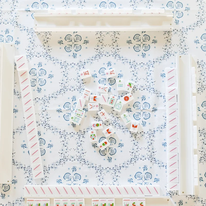 Scalloped Square Table Topper - Floral Trellis