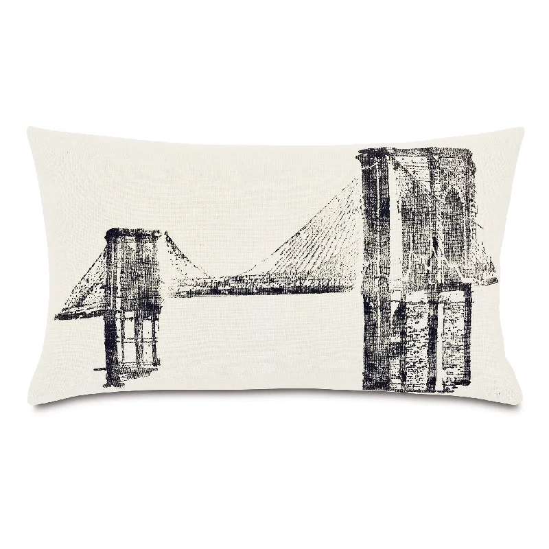 Brooklyn Bridge Lumbar Pillow Cover 15x26