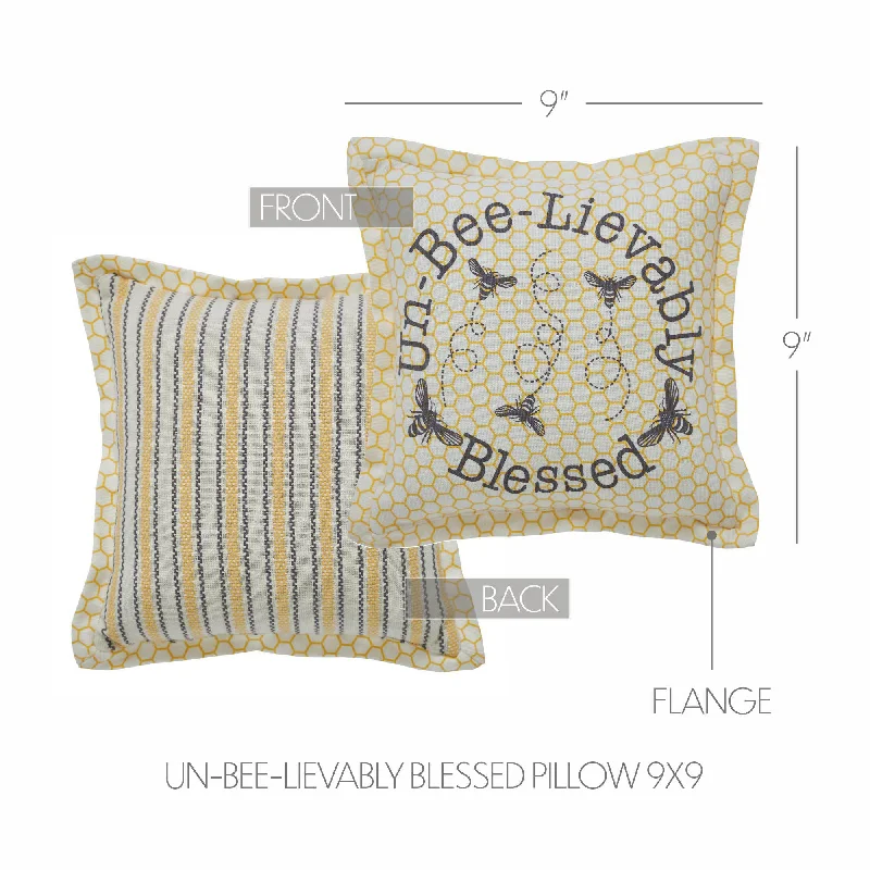 Buzzy Bees Un-Bee-Lievably Blessed Pillow 9x9