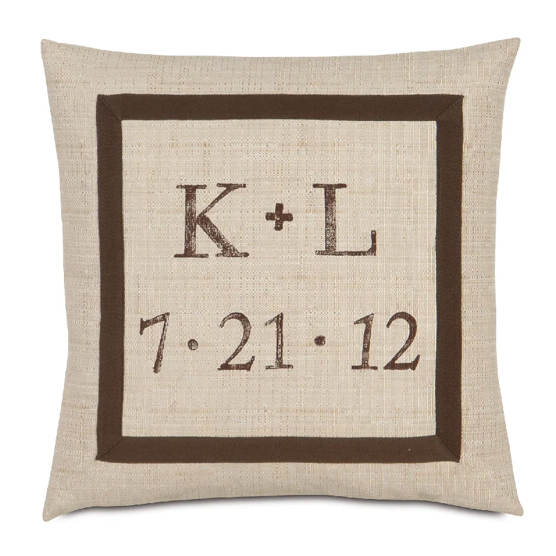 Wedding 'K + L' Throw Pillow Cover 18x18