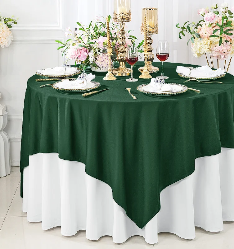 72"x72" Seamless Square Scuba (Wrinkle-Free) (240 GSM) Tablecloth /Table Overlay- Hunter Green/Holly Green (1pc)