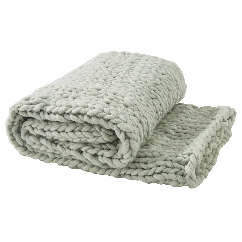 Chunky Knit Throw - Blue Mist Park Designs