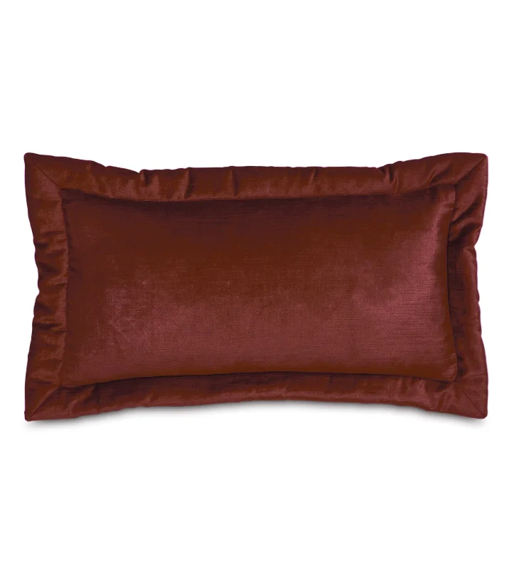 Lars Velvet Lumbar Pillow Cover 11x21 in Spice