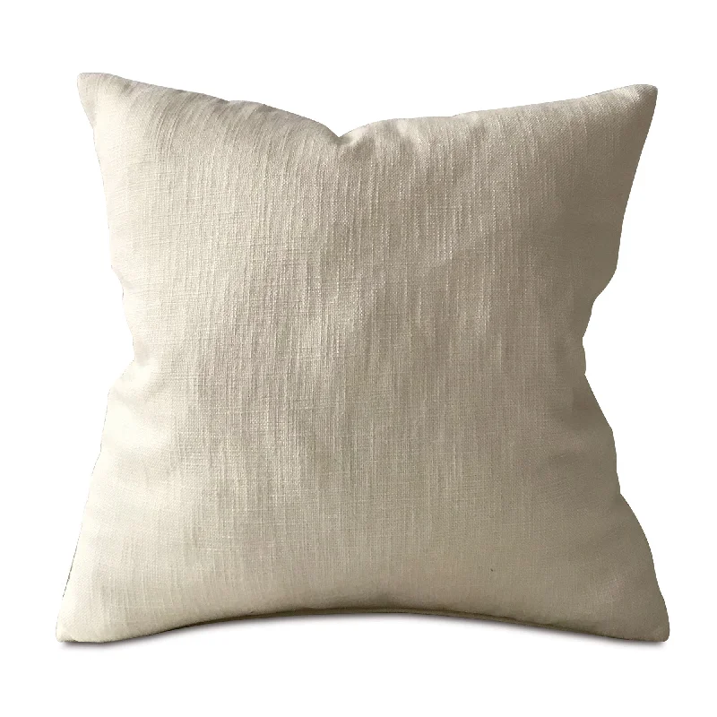 Ivory Solid Linen Throw Pillow Cover 22x22