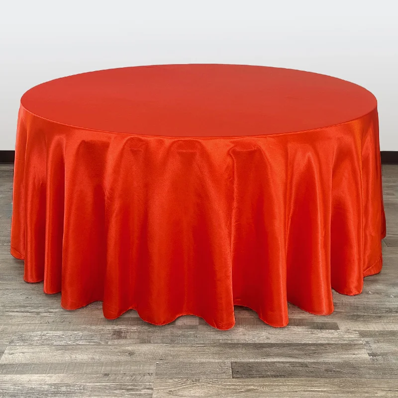 132 inch Satin Round Tablecloth Red