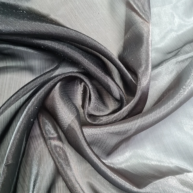 Black & Grey Ombre Solid Imported Organza Fabric