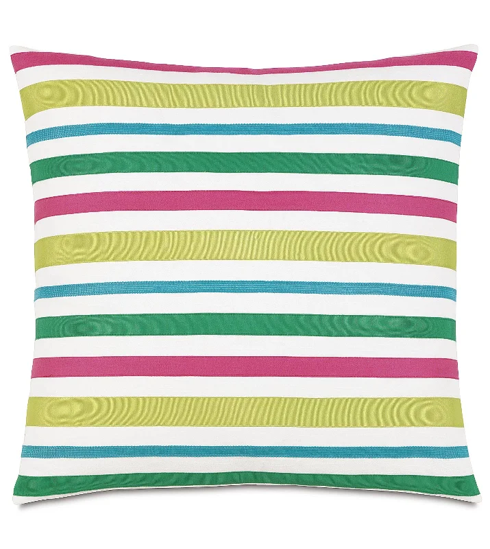 Epic Alex Ribbon in Primary Throw Pillow Cover 24x24